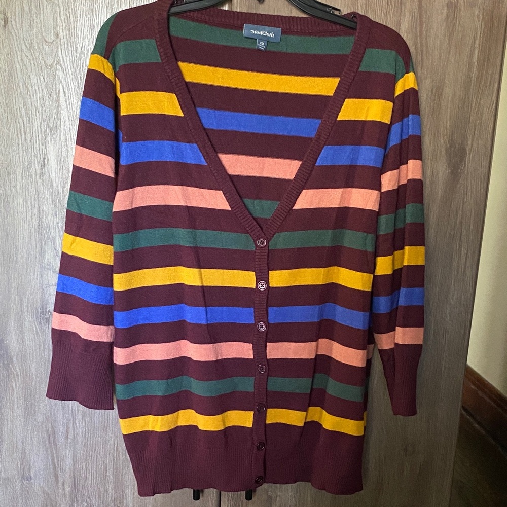 ModCloth vintage inspired striped varsity sweater academia preppy collegiate